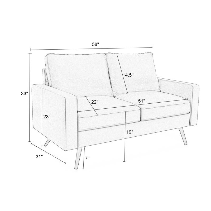 Freedom Life 58'' Faux Leather Loveseat & Reviews Wayfair